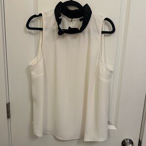 J. Crew Tank with Collar (Size: XL; Color: White with Black Collar)